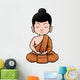 Vector Illustration Buddhist Monk Wall Decal
