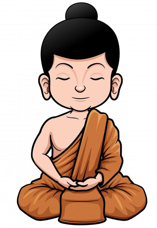Vector Illustration Buddhist Monk Wall Decal