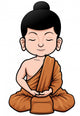 Vector Illustration Buddhist Monk Wall Decal