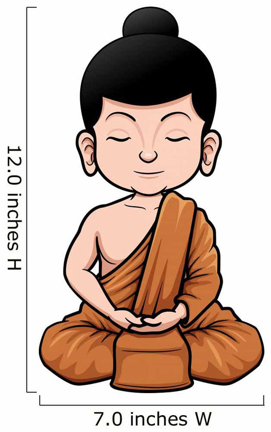 Vector Illustration Buddhist Monk Wall Decal