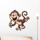 Vector Illustration Monkey with Wall Decal