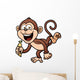 Vector Illustration Monkey with Wall Decal