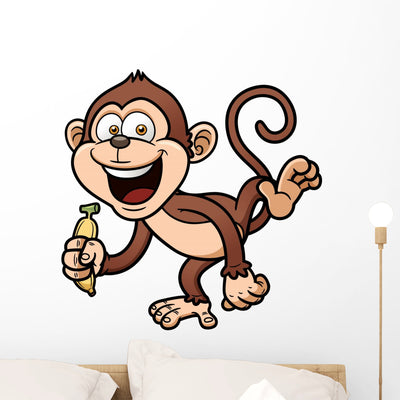 Vector Illustration Monkey with Wall Decal shown on a wall