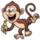 Vector Illustration Monkey with Wall Decal