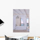 White Bedroom Interior with Wall Decal