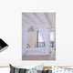 White Bedroom Interior with Wall Decal