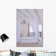 White Bedroom Interior with Wall Decal