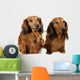 Pair Dog Long-haired Dachshund Wall Decal