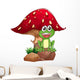 Frog and Mushroom Wall Decal