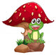 Frog and Mushroom Wall Decal