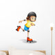 Young Girl Roller Skating Wall Decal