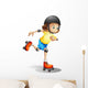 Young Girl Roller Skating Wall Decal