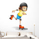 Young Girl Roller Skating Wall Decal