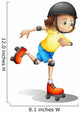 Young Girl Roller Skating Wall Decal