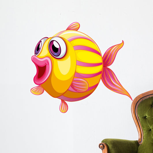 Colorful Pouty Fish Wall Decal