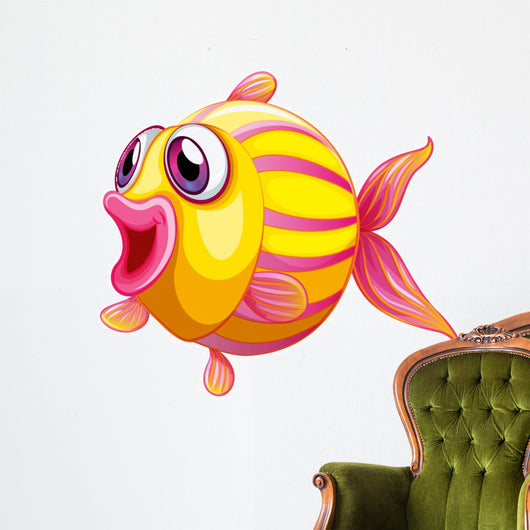 Colorful Pouty Fish Wall Decal