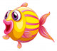 Colorful Pouty Fish Wall Decal