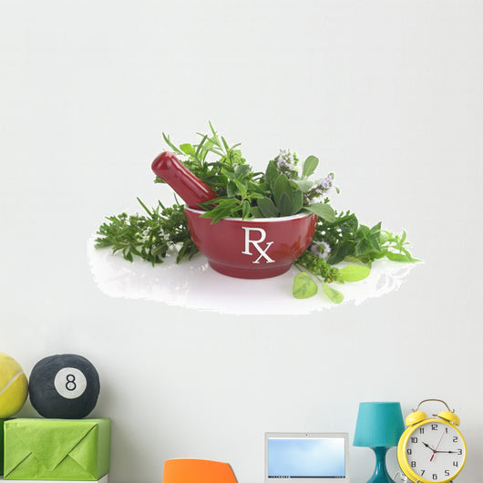 Porcelain Mortar with Rx Wall Decal
