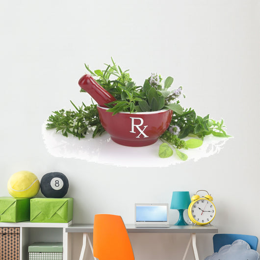 Porcelain Mortar with Rx Wall Decal