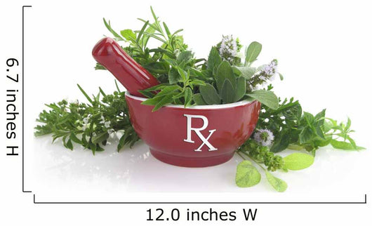 Porcelain Mortar with Rx Wall Decal