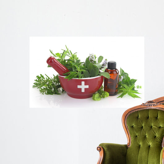 Mortar with Medicine Cross Wall Decal