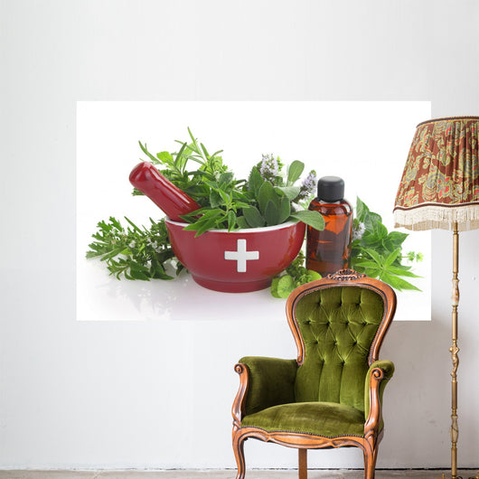 Mortar with Medicine Cross Wall Decal