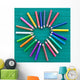 Herz Aus Buntstiften Wall Decal