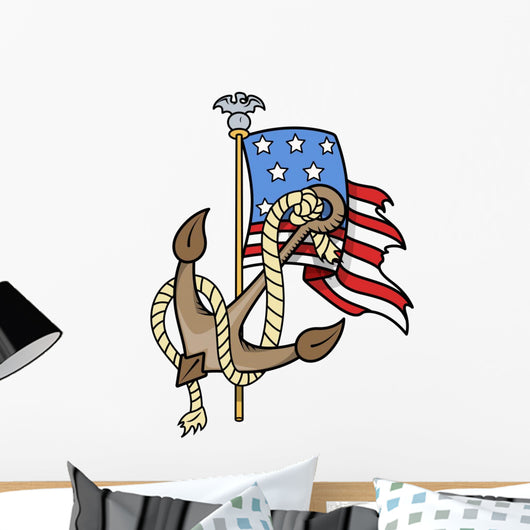Flag and Anchor Wall Decal