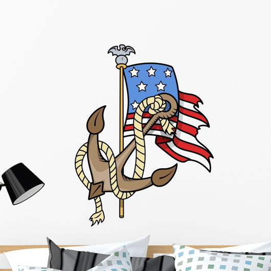 Flag and Anchor Wall Decal