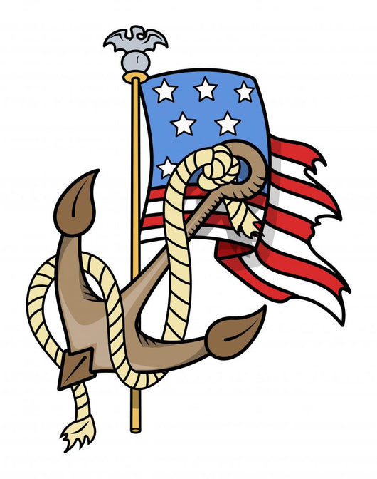 Flag and Anchor Wall Decal