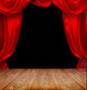 Theater Curtains and Wood Wall Decal