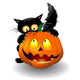 Halloween Cat Cartoon Biting Wall Decal