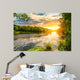 Sunset over River Forest Wall Decal