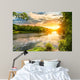 Sunset over River Forest Wall Decal