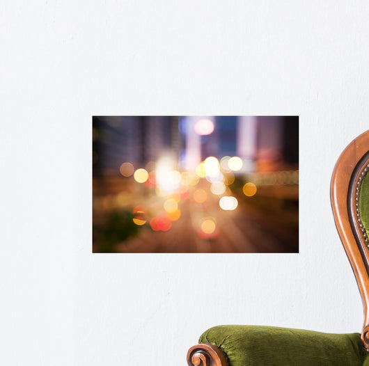 Blurred Night Lights Hong Wall Decal