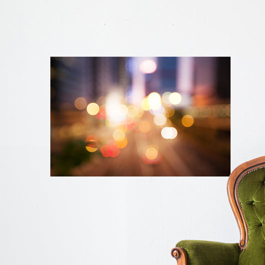 Blurred Night Lights Hong Wall Decal