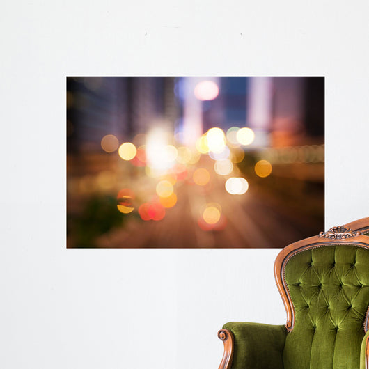 Blurred Night Lights Hong Wall Decal