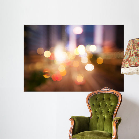 Blurred Night Lights Hong Wall Decal