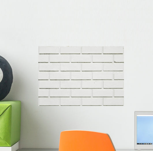 White Plastic Brick Wall - Wall Decal