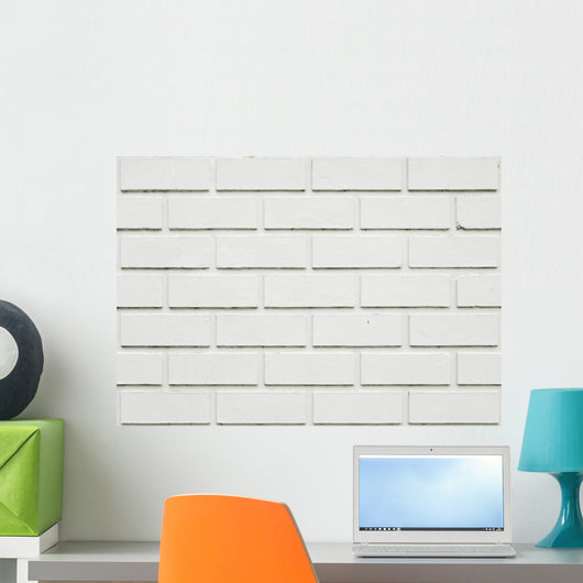White Plastic Brick Wall - Wall Decal