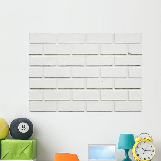White Plastic Brick Wall - Wall Decal