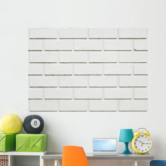 White Plastic Brick Wall - Wall Decal
