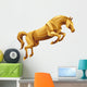 Golden Horse Jumping Wall Decal