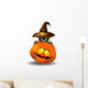 Halloween Kitten with Pumpkin Wall Decal