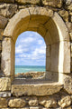 Stone Window Overlooking the Ocean Wall Decal