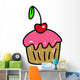 Pink Cherry Cupcake Wall Decal
