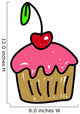 Pink Cherry Cupcake Wall Decal