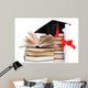 Grad Hat with Diploma Wall Decal