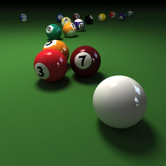 Billiards Game with Cubic Wall Decal