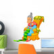 Old Lady Knitting Happily Wall Decal